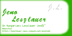 jeno leszlauer business card